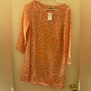 Madewell bird print shift dress 6 NWT